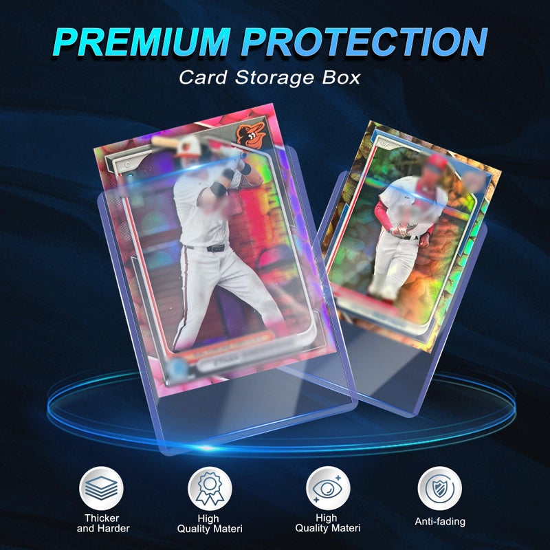Btlwpy 400 Card Sleeves Top Loaders for Cards 3""X4"" Baseball Card Protectors Premium Toploaders for Cards Hard Plastic Card Holder for Trading Sports Football Game Cards (200 Hard Sleeves+200 Penny Sleeves) - Image 3